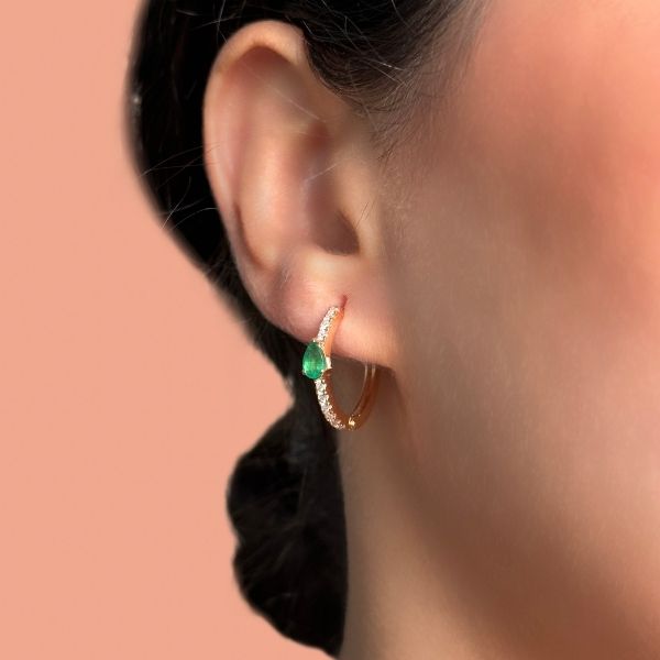 emerald and diamond earrings