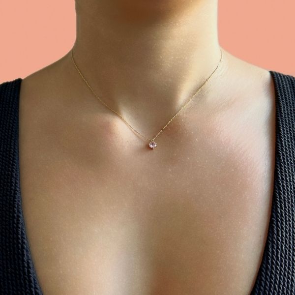 pink zircon necklace